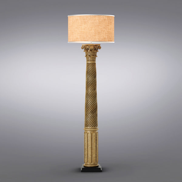 Restoration Hardware Hand Carved 3d Model, Rh Square Column Table Lamp