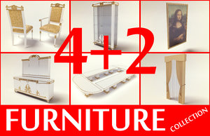 furniture gold old 3d model