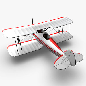 3d model waco ymf5 biplane