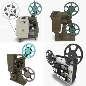 old movie projectors 3d model