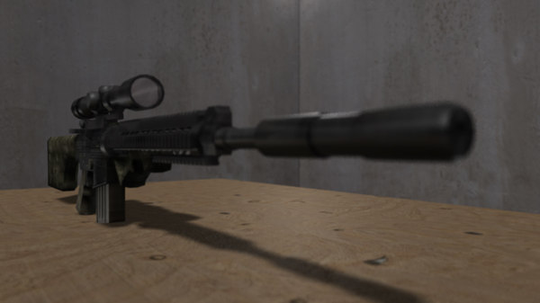 3d model of modern weapon sr25