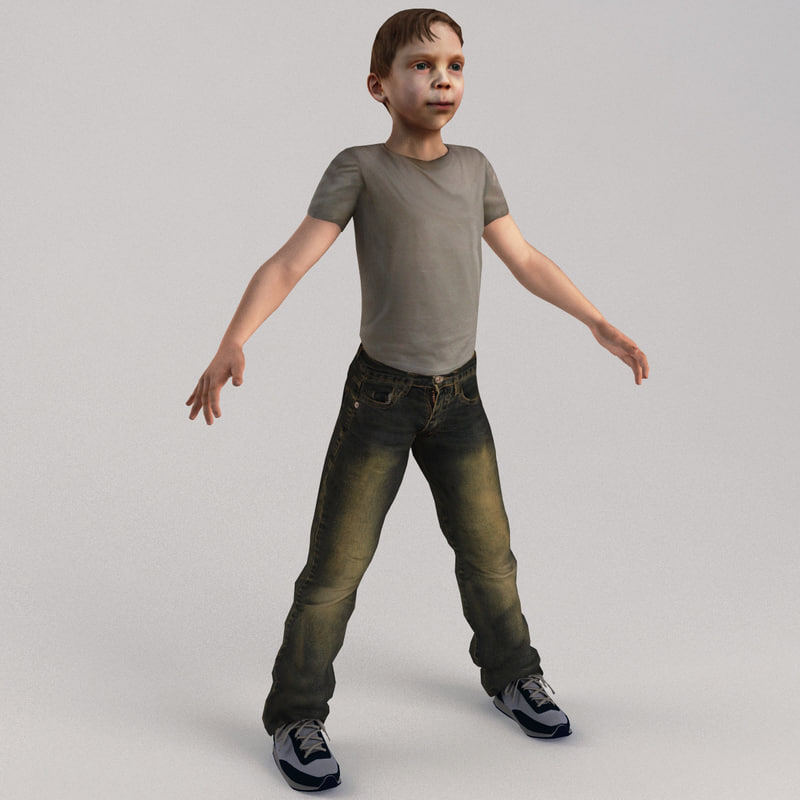 3ds max boy 1013 years tpose