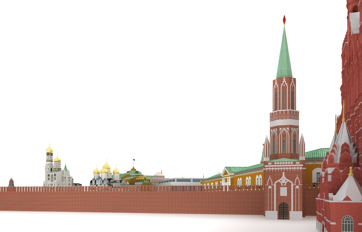 red square moscow kremlin 3d model