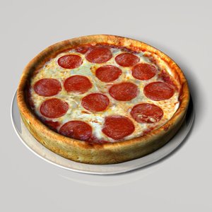 3d model deep-dish pizza