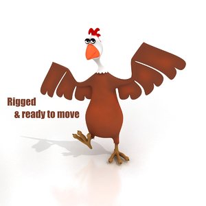 cartoon chicken rigged birds 3ds