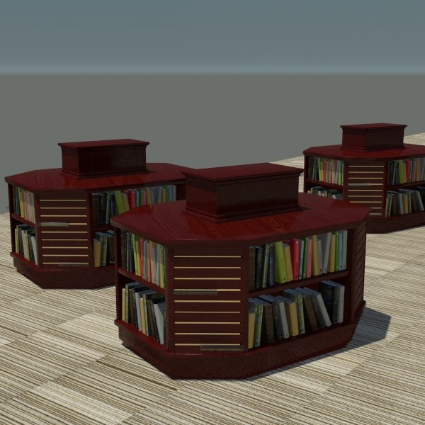 max library shelves kiosks