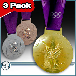 2012 olympics medals 3 3d model