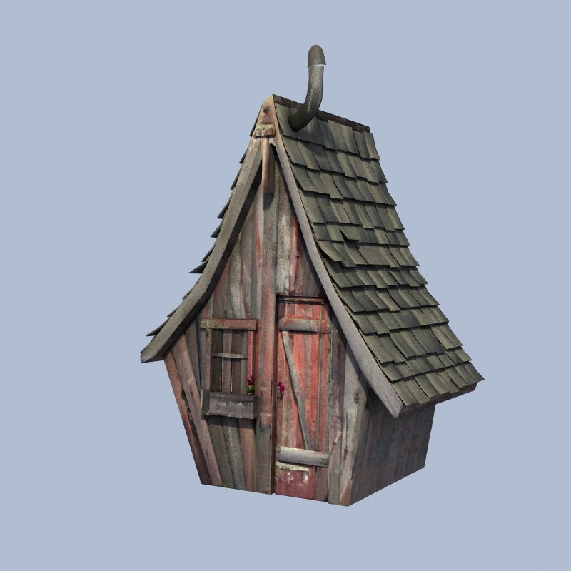 3d old worn shed model