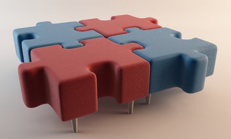 3d model jigsaw seat
