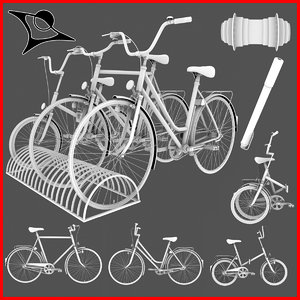 3d model typical old bikes
