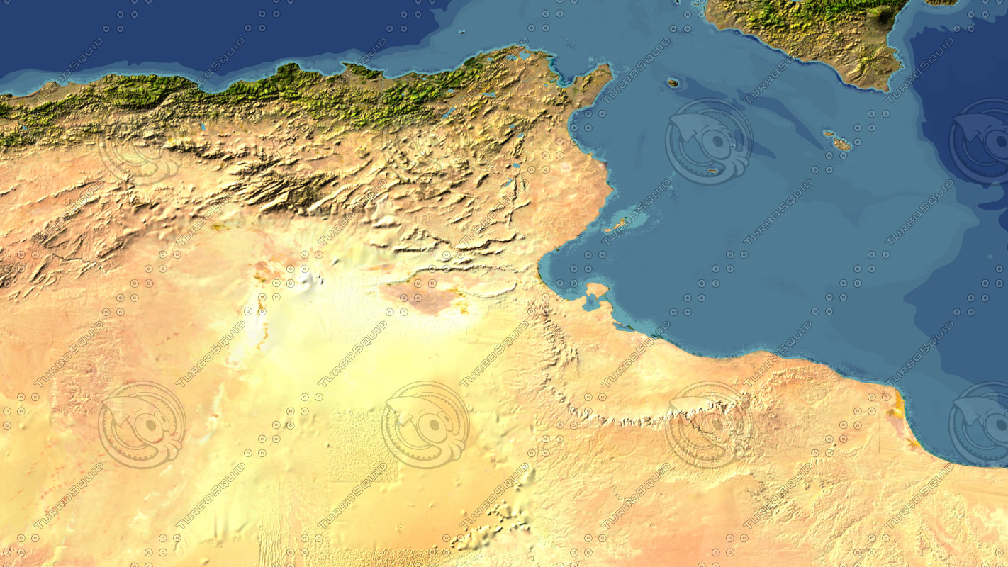 3d model tunisia maps