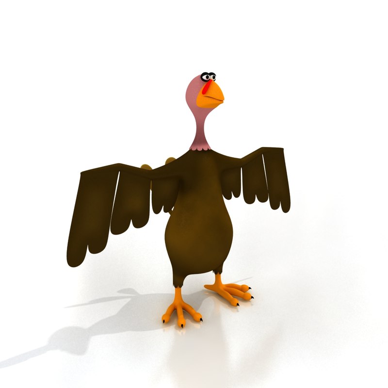 maya cartoon turkey rigged birds