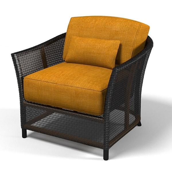3d wicker rattan armchair