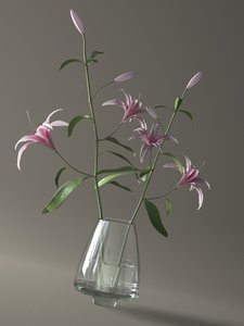 ornamental lily vase 3d model