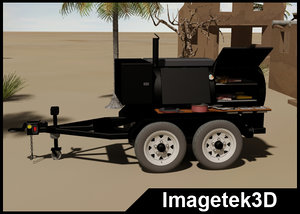3d charcoal tandem axle trailer