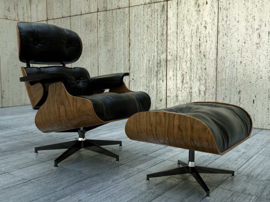 3d model eames lounge chair ottoman