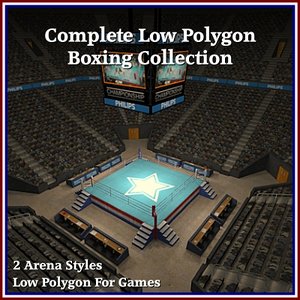 3d model of complete boxing arena