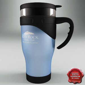 3d model thermo cup blue