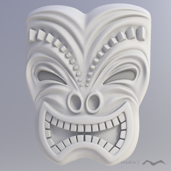 3d tiki mask