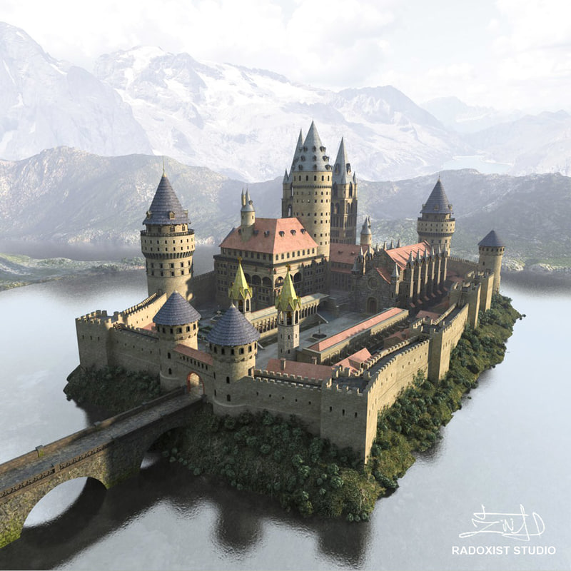 free castle 3d blender obj castle 360 environment