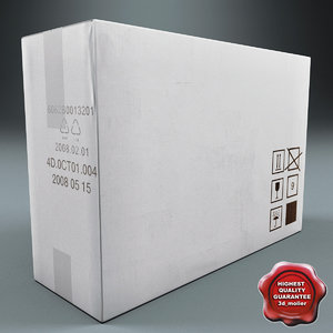 cardboard box v4 3d model