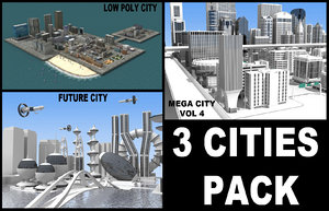 pack 3 cities buildings skyscrapers 3d ma