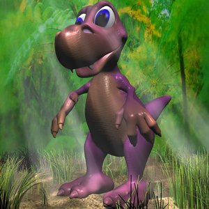 young dinosaur rigged 3d 3ds