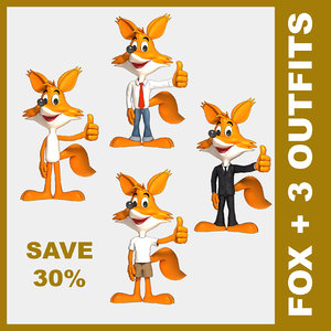 fox cartoon jeans 3d 3ds