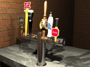 3d model beer taps