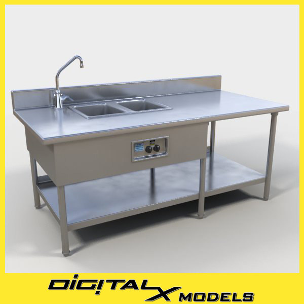 3d Max Commercial Food Prep Table, Food Prep Table With Sink