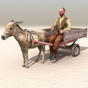3ds max donkey cart arab afghani