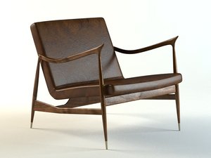 vintage dinamarquesa design chair 3d model
