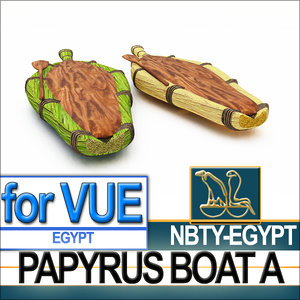 3d ancient egyptian papyrus boat model