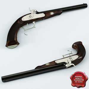 old musket pistol 3d model