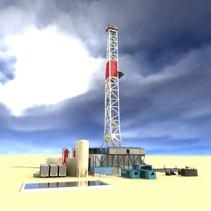 drilling rig land based 3d model