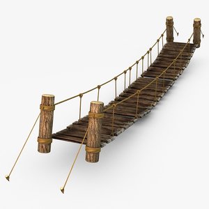 3d model rope bridge