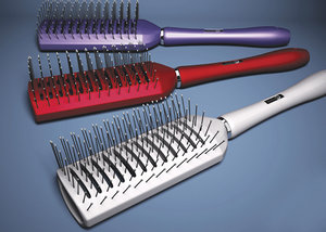 3d model hairbrush brushed