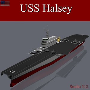 3d model navy supercarrier halsey