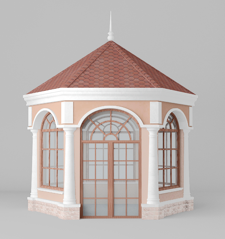 3dsmax gazebo classic style