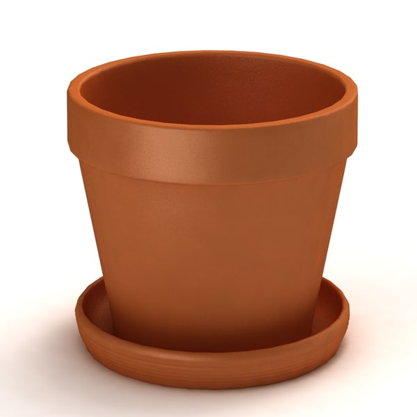 terracotta pot plants 3d 3ds