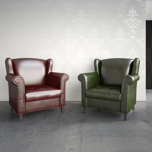 obj leather armchair classic interior