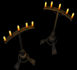 3d model candelabra dungeon unreal