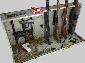 3d model of cabinets weapons