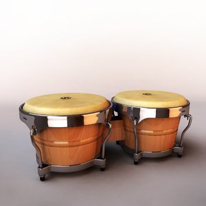 3d bongo percussion model