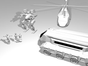 3d armor army transport model
