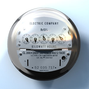 electric meter 3d model