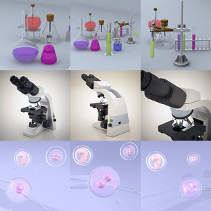 lab equipment microscope - 3d model