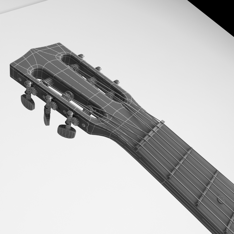 realistic guitar 3d model