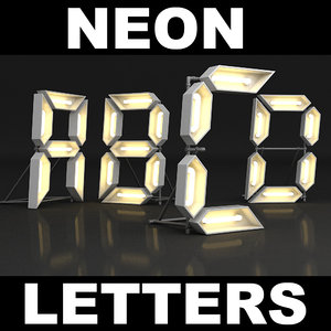 3ds max letters neon lights