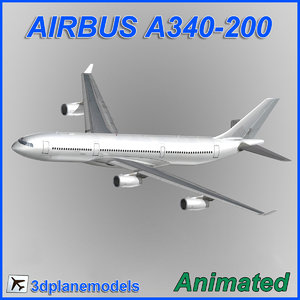 3d airbus a340-200 model